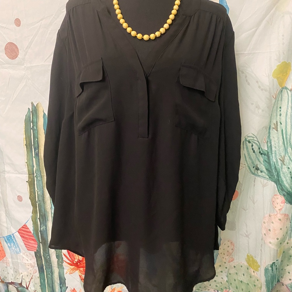 Elegant Torrid Harper 2X  Black Women's Top